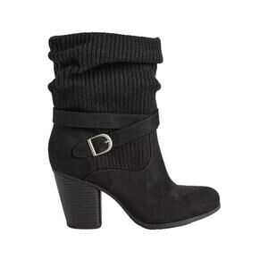 Torrid Black Sweater Cuff Ankle Boots | Extra Wide Width Size 8.5WW